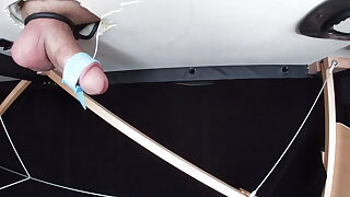 Retesting electric shocks on cock until extreme cumshot. Part 1