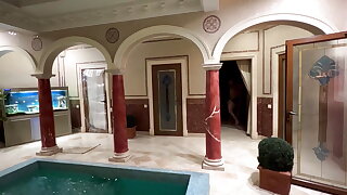 Two Guys with Big Dicks Fucked Each Other in a Sauna and Came on Each Other