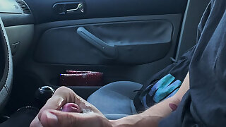 Masturbating in My Parked Car While People Walk By - Public Outdoor Risky Real Caught