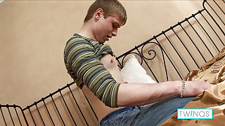 Horny Blonde Twink Bobby N Finger Fucks His Tight Butt Hole!