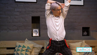 Purple Haired Twink Karol Gajda Strokes His Shaft To Cum!