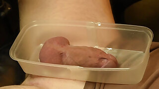 Cock encased in hot wax CBT Cock and Ball Torture