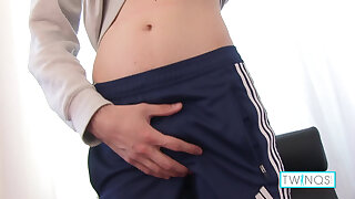 Cock Stroker Brunette Phoenix Z Fingers His Butt And Faps!