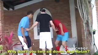 Two young footballers fucking bareback