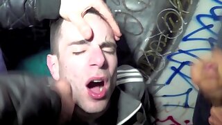 Slut fucked by 2 bad boys in the subway - CrunchBoy