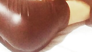 A beautiful virgin ass wearing a sexy leather pant shows off shis charms and prepares to soon open her hole and free it.